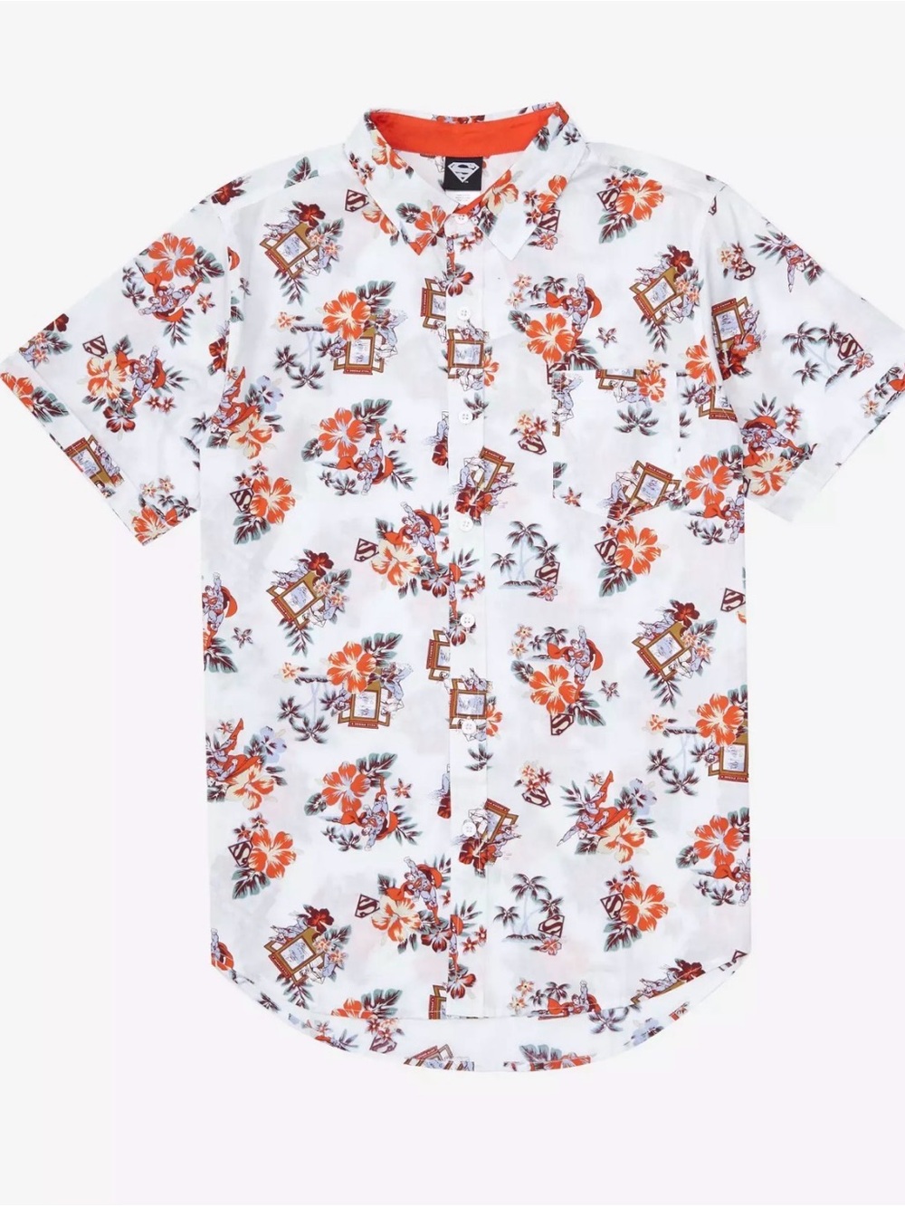 DC Comics Superman Phone Booth Woven Button Down Shirt- BoxLunch Exclusive Small